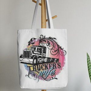 Truckers Wife Canvas Tote Bag